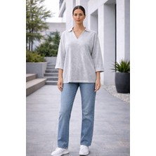 Alexandergardı V Polo Yaka Oversize Bluz