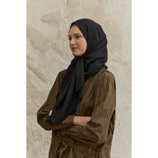 Lale Butik Qef Scarf Soft Line Pamuk Şal 001 Siyah