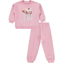 Civil Girls Çiçek Baskılı 2-5 Yaş Eşofman Takımı - Pembe