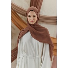Lale Butik Qef Scarf Soft Line Pamuk Şal Kestane 001 Kahve