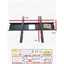 Nurer Teknoloji  fenoti 80" Inç - 203 Ekran Tv- Lcd-Led-Monitör Televizyon Sabit Duvar Askı Aparatı - Metal