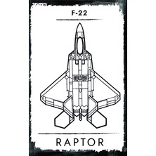 F-22 Raptor Jet Uçağı Ahşap Poster