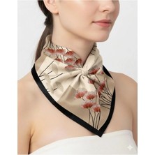 Tarzını Seç Siyah Ginkgo Fular / Bandana / Aksesuar 48X48 cm