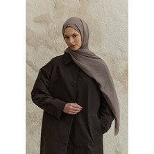Lale Butik Qef Scarf Soft Line Pamuk Tozlu Kahve Şal 001 KAHVE03