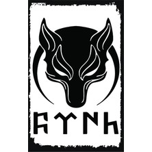 Börü ve Göktürkçe Türk Yazılı Ahşap Poster