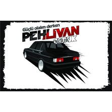 Tofaş Şahin Komik Yazılı Otomobil Ahşap Poster