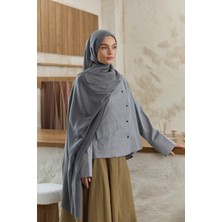 Lale Butik Qef Scarf Soft Line Pamuk Şal 001 Antrasit