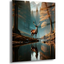 Shiny Art Doğa ve Geyik Cam Tablo - MOD050