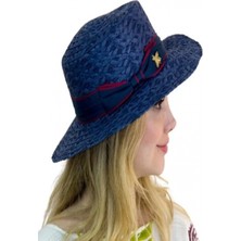 Bay Şapkacı Kelebek Armalı Şerit Hasır Şapka 1430