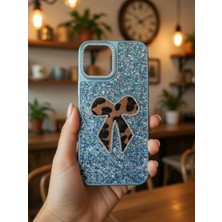 KumOziShop iPhone 14 Promax Uyumlu Fiyonklu Taşlı Simli Kılıf