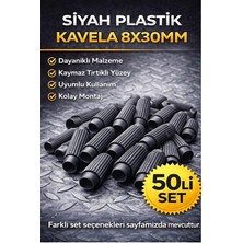 S-Online Plastik Siyah Kavela 8X30MM 50 Adet