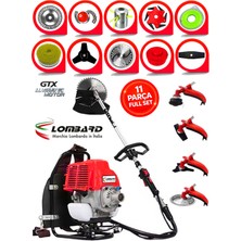 Cros Lombard Italy 1100 x Supremo Sırt Tipi Benzinli Ot Çalı Çim Biçme Tırpanı+ Tam Bahçe Setli Halı Yıkamalı