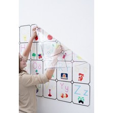 Allians Statik Akıllı Kağıt Tahta Türkçe Alfabe, Kendinden Tutunur, Eğlenceli Öğrenme