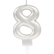 Eco Lounge 8 Rakamı Mum Gümüş Renk