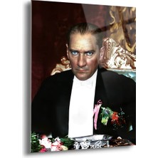 Shiny Art Atatürk Portre Cam Tablo - ATA034