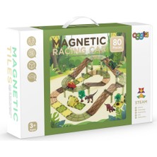 Allians Racing Car 80 Parçalı Manyetik Oyuncak Seti, Orman Temalı, Eğitici Bloklar