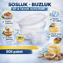 Sızdırmaz 30 cc Mini Saklama Kabı - 30 cc Sos , Ilik , Tavuk Suyu Saklama Kabı ( 50 Li)