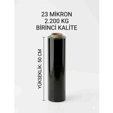 Hasmahya Siyah Palet Streç Film 50 cm - 23 Mikron 2.200KG Endüstriyel Paketleme