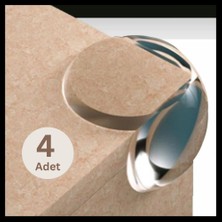 Tg Tek-İş Global Silikon Şeffaf Masa Kenarı Köşe Koruması 4 Adet | Çocuk Güvenlik Köşe Koruyucu