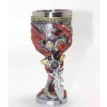 Store Mania Ejderha ve Kılıç Temalı 3D Kabartmalı Çelik Kadeh Bardak STRMIA-RSTTT34