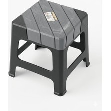 Mandella Sağlam Plastik Dolce Orta Tabure Antrasit