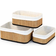 Paçi Wicker Premium Serisi Dikdörtgen 3'lü Set Organizer
