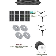 Roboclinic Dreame L40 Ultra Ae Robot Süpürge Uyumlu Yedek Fırça, Hepa Filtre, Mop Seti-13 Parça