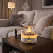 Indispensablely Robeve Yağmur Aroma Difüzörü – Hava Nemlendirici Buhar Makinesi – Raindrop Modlu, Renkli Iş