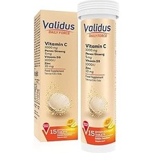 Indispensablely Validus Daily Force C Vitamini 1000 + Panax + Ginseng Efervesan Tablet