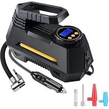 Indispensablely Araç Çakmaklık Uyumlu Dijital Göstergeli Auhma LED Işıklı Taşınabilir Araç Lastik Şişirme Hava Komp