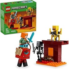 Indispensablely Minecraft Nether Lav Savaşı 21266 – Çocuklar Için Alex Figürü, Yaratıklar, Wither Skeleton, Kı