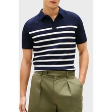 Tommy Hilfiger Pamuklu Regular Fit Çizgili Polo Yaka T Shirt Erkek Polo Yaka T Shirt MW0MW37396 0A4