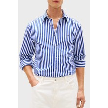 Tommy Hilfiger Pamuklu Regular Fit Çizgili  Uzun Kollu Gömlek Erkek Gömlek MW0MW42440 0A6