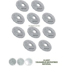 Roboclinic Roborock Saros 10R Robot Süpürge Uyumlu Yedek Microfiber Mop Paspas Bezi -10 Adet