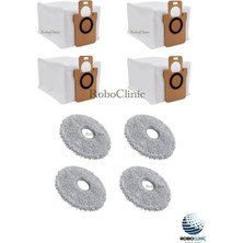 Roboclinic Xiaomi Robot Vacuum X20 Pro / X20 Max Robot Süpürge Uyumlu Yedek Toz Torbası, Mop Paspas -8 Parça