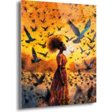 Shiny Art Afrikalı Kadın Cam Tablo - MOD005