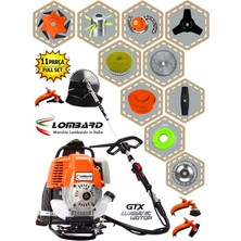 Cros Lombard Italy Lom-11 Sıgnature Sırt Tipi Benzinli Ot Çalı Çim Biçme Tırpanı+ Full Bahçe Setli Halı Yıkamalı