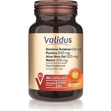 Indispensablely Validus Diamine Oxidase 0,9 + Parsley 200 + Aloe Vera Gel 100 + Nettle 100 30 Capsules