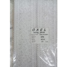 Popüler Sepet Dantel Polyester Sanal Tül Bant Beyaz 15 Metre En 6 cm ON-696-B