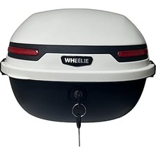 Indispensablely Wheelie XT21-W 28 Litre Motosiklet Arka Çanta Beyaz Parlak Su Geçirmez Abs Top Case Çift Kilitleme