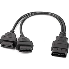 Indispensablely Y-Kablo Obd Obd2 Uzatma Kablosu, Araba 16 Pin Obd2 Obdii Erkek - Çift Dişi Y-Splitter Adaptör Uzatm