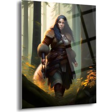 Shiny Art Güçlü Barbar Kadın Cam Tablo - MOD017