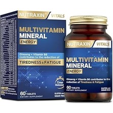 Indispensablely Nutraxin Multivitamin Mineral – Ginseng, Coq-10, L-Karnitin, Taurin 24 Vitamin-Mineral Iç