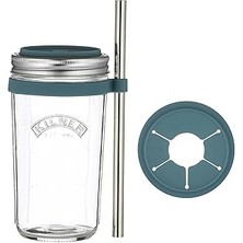 Indispensablely Kilner Yeniden Kullanılabilir Paslanmaz Çelik Hasır ile Cam Smoothie Yapma Seti