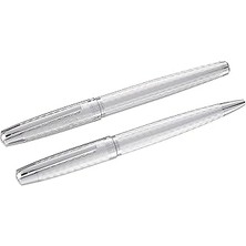 Indispensablely Steelpen Carens Serisi 264 Parlak Krom Dolma Kalem+Tükenmez Kalem