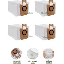 Roboclinic Xiaomi Robot Vacuum X20 Pro / X20 Max Robot Süpürge Uyumlu Yedek Çöp Toz Torbası 4 Adet