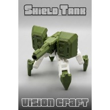 Modelerman Design Shield Tank Robot Figür 3D Baskı Model Koleksiyon Oyun Diorama Kişiselleştirilebilir Hediye