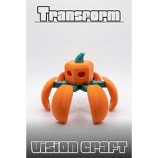 Modelerman Design Balkabağı Mini Mecha Dönüşen Robot Figür 3D Baskı Model Koleksiyon Kişiselleştirilebilir Hediye