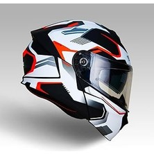 Indispensablely Yohe 935SV Kask Çene Açılır Motosiklet Mat Siyah Beyaz Çift Vizör Uv Bluetooth Yuvalı Ece 22.06 Mip