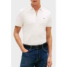 Tommy Hilfiger Pamuklu Regular Fit Logolu Fermuarlı Polo Yaka T Shirt Erkek Polo Yaka T Shirt MW0MW42758 Z00